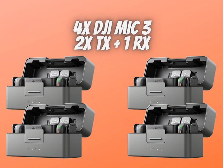 4x dji mic 3 2 tx + 1 rx + charging case interview podcast audio