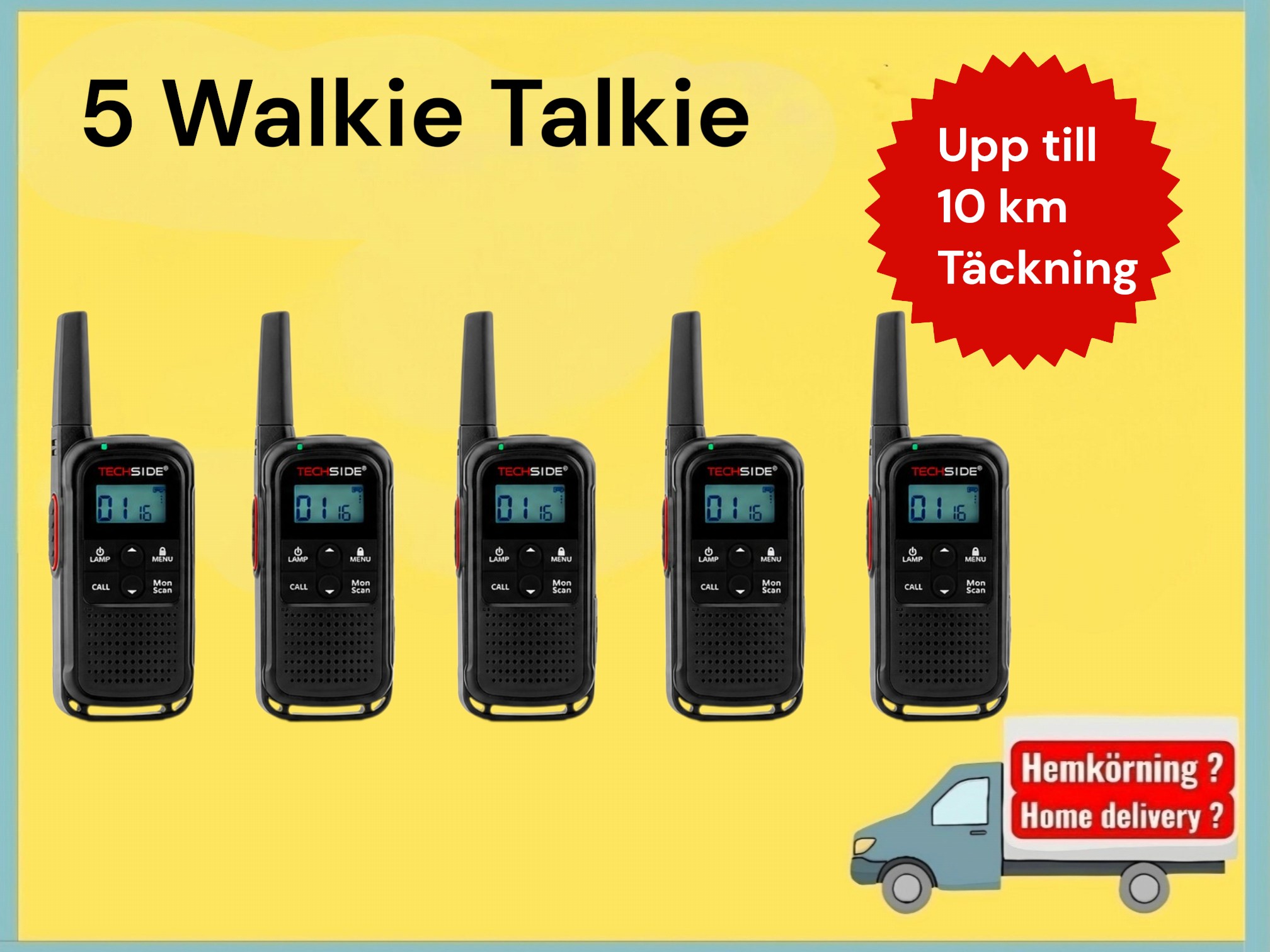 Walkie talkie 5 stycken  10 km avstånd  