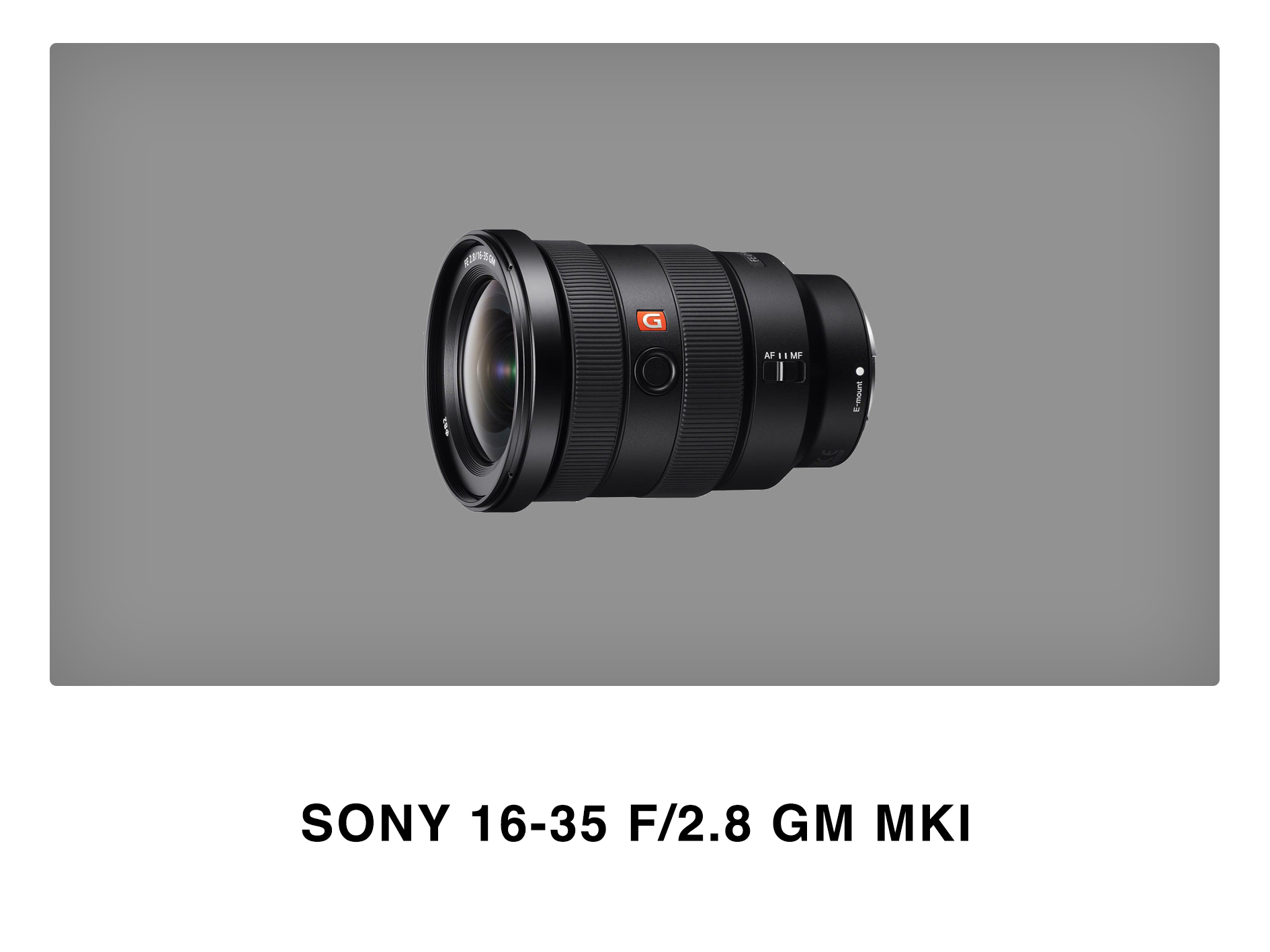 Sony fe 16-35mm f/2.8 gm lens