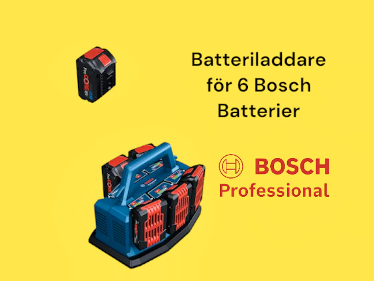 Multiladdare bosch amp share för 6 batterier