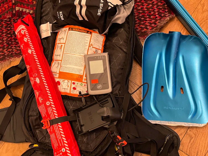 Airbag ryggsäck 10l, sond, spade & sändare