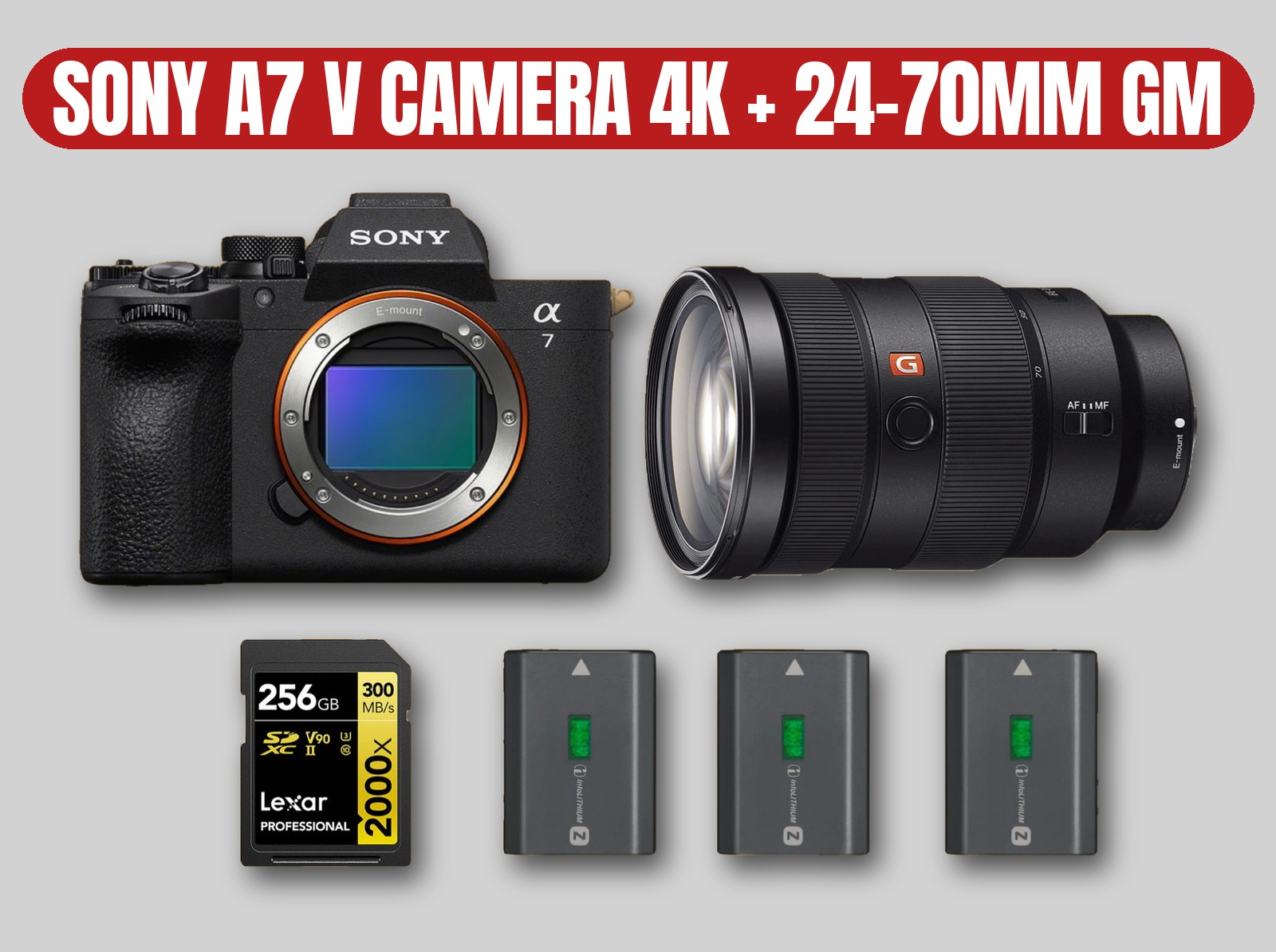 Sony alpha 7 v 4k camera + 24-70mm gm lens | a7v / a7 v / a7v / full-frame mirrorless / g master / video camera