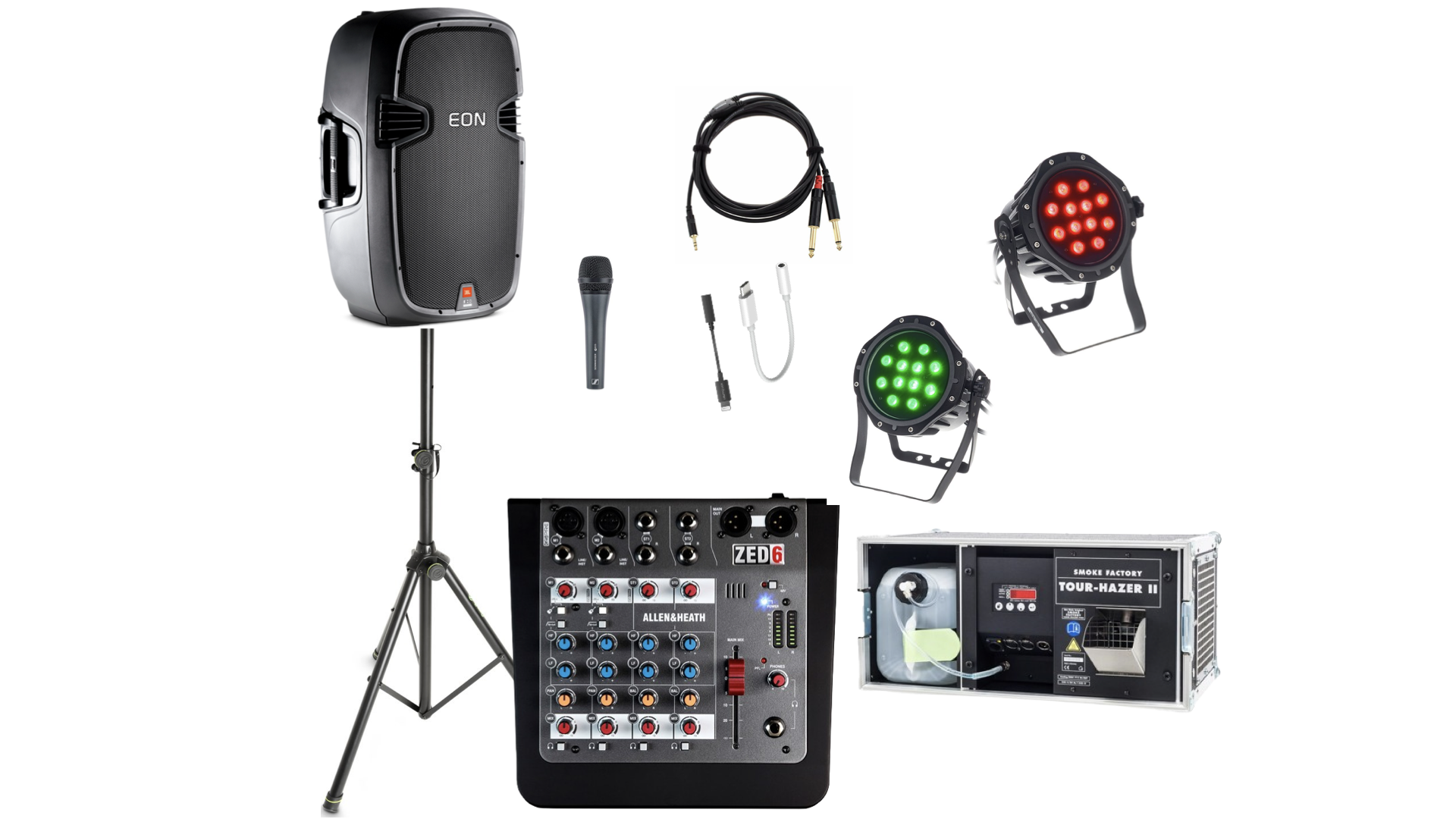 Festpaket - ljud, ljus och rökmaskin