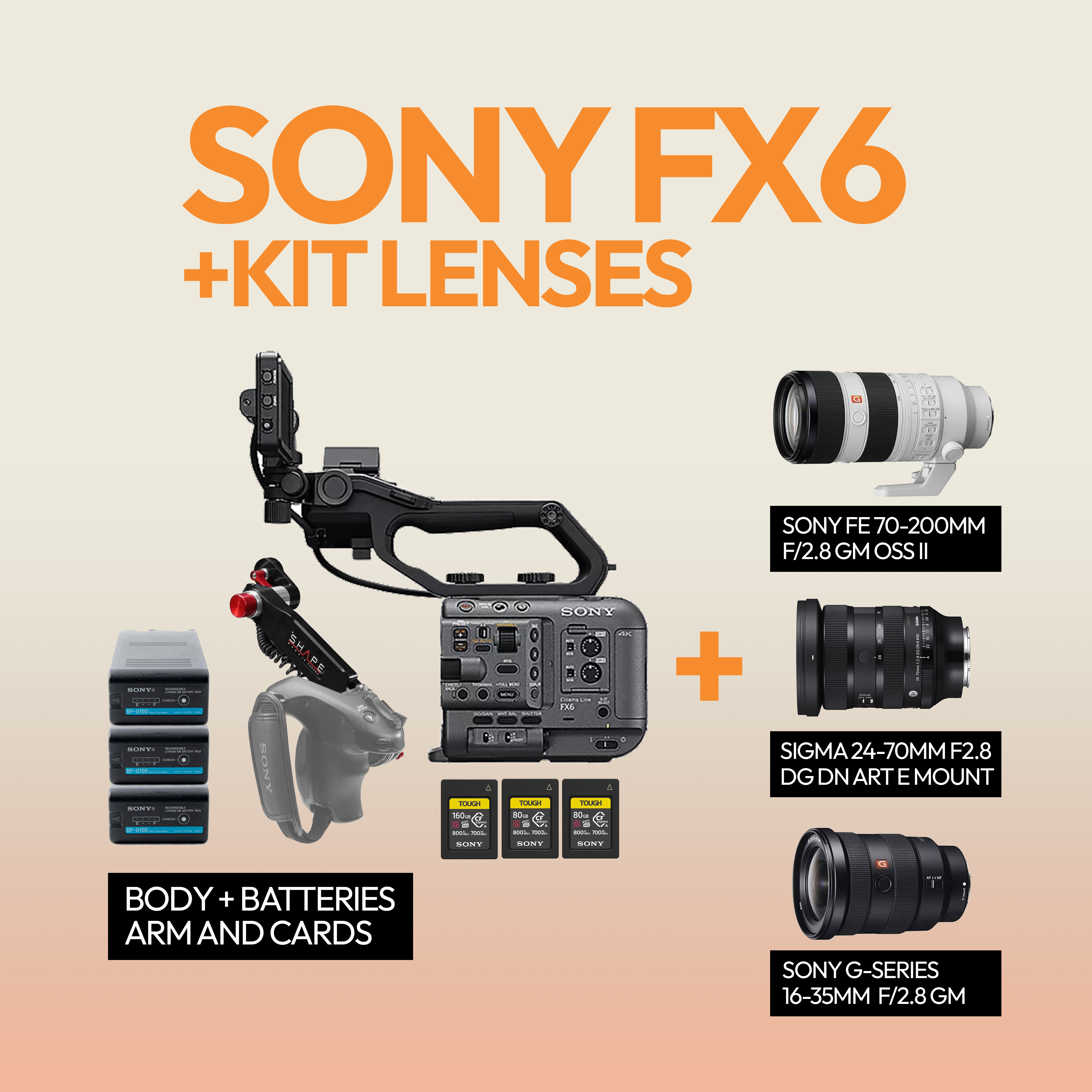 Sony fx6 with kit lenses