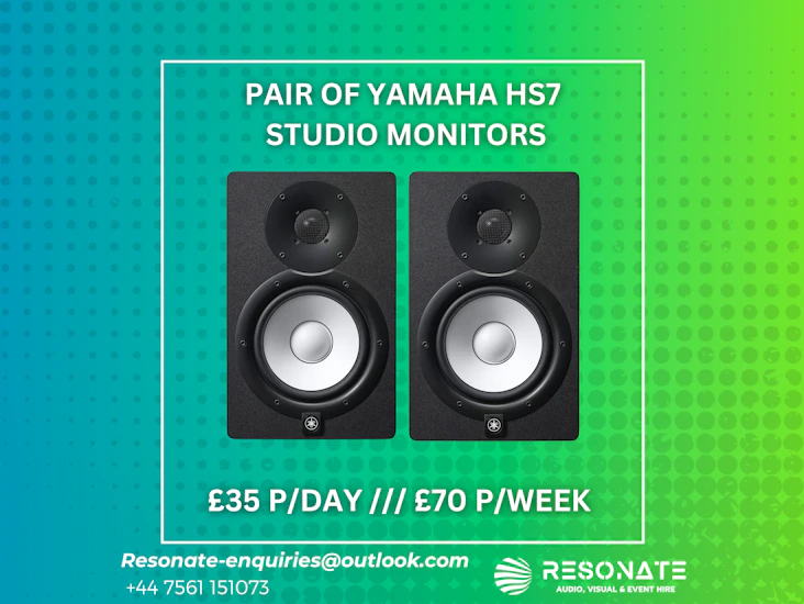 Pair of yamaha hs7 studio monitors