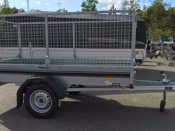 Släpvagn med gallergrind