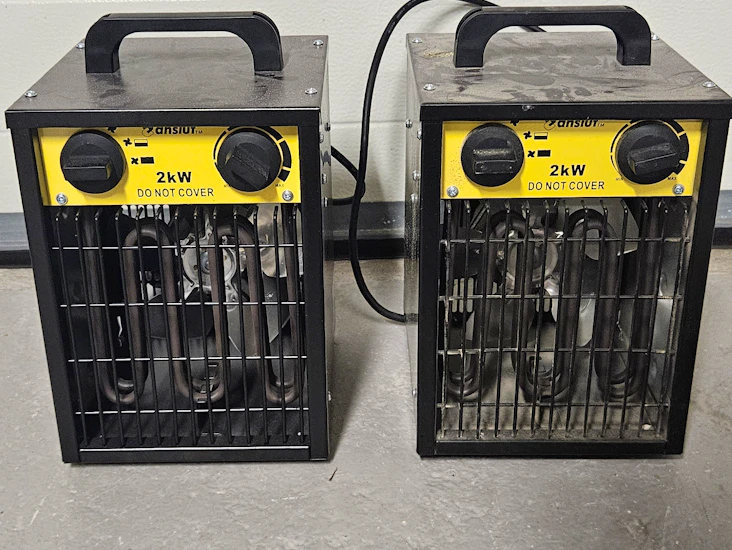 2 st byggfläkt värmefläkt 2kw