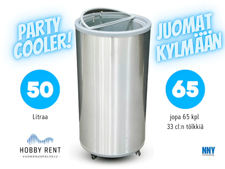 Party cooler 50 l - hopeinen juomacooleri