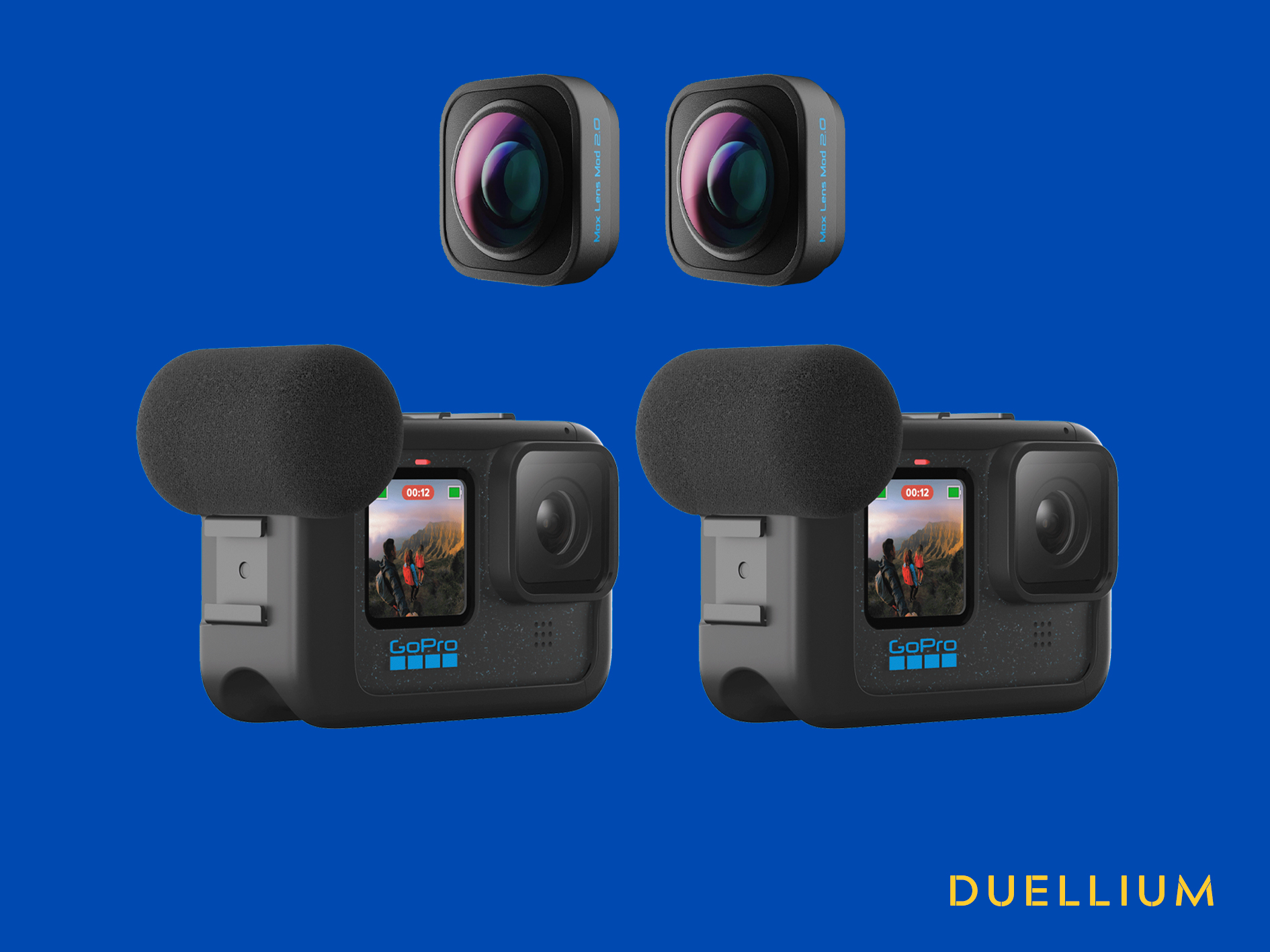 2x gopro hero 12 + mediamod + max lens mod 2.0