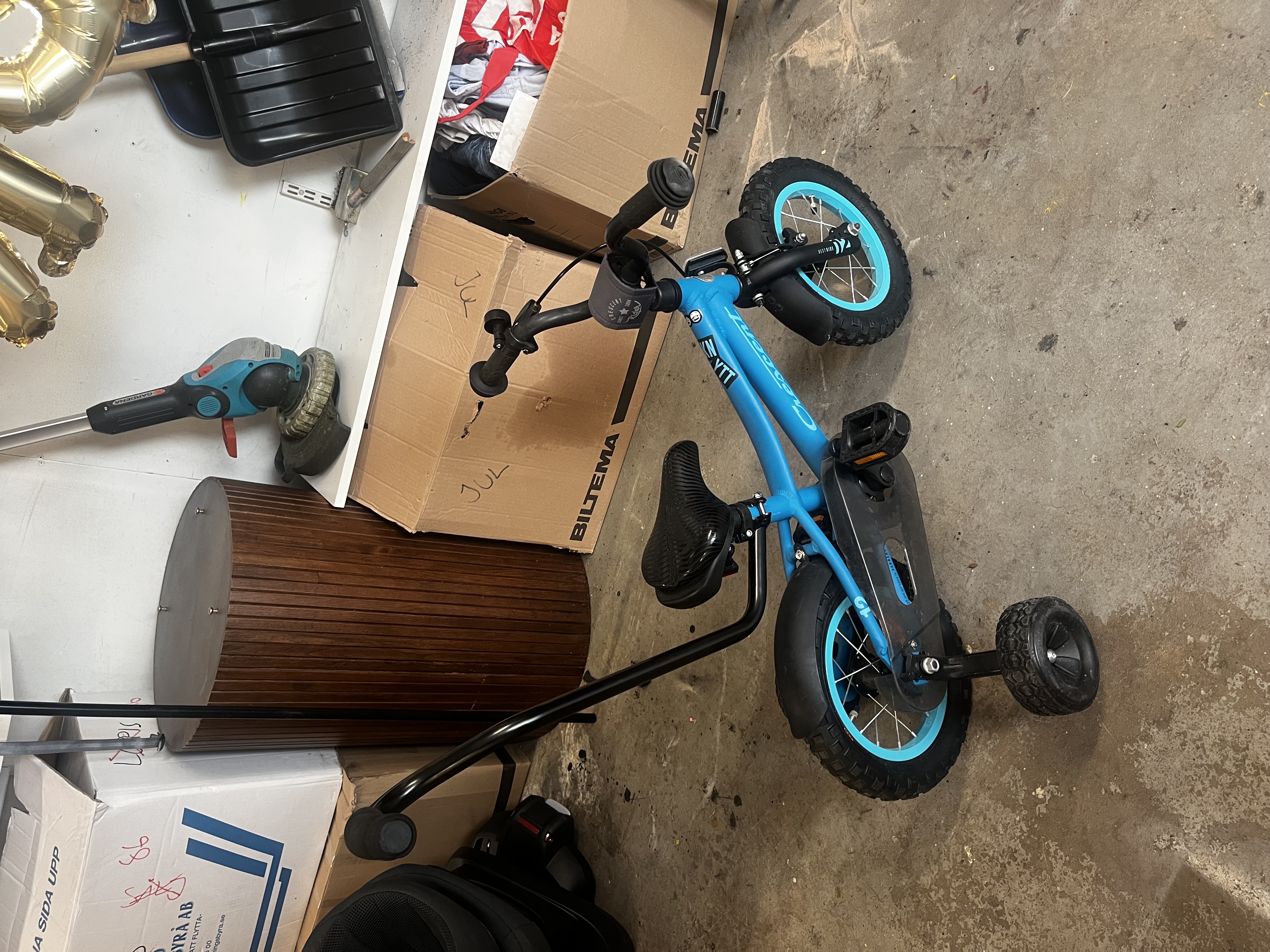 Cykel med stödhjul