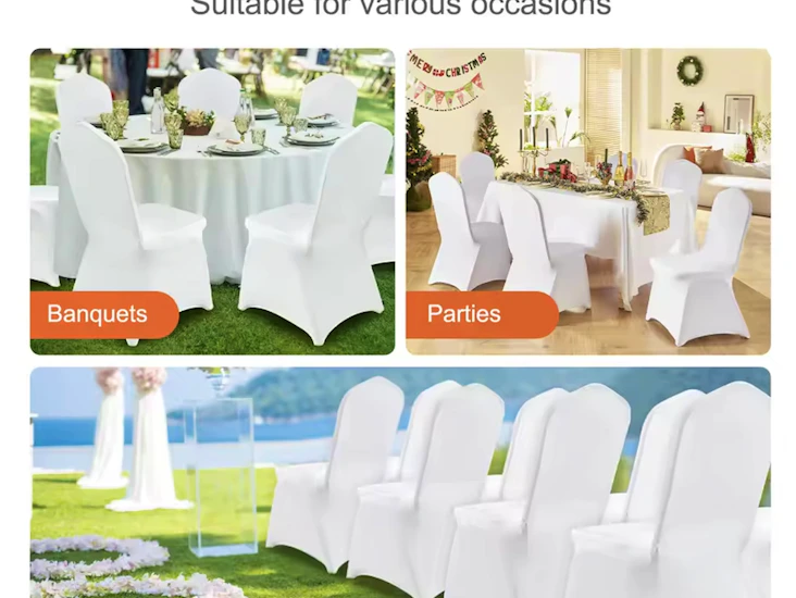 50 premium white chair covers for hire – read description!
