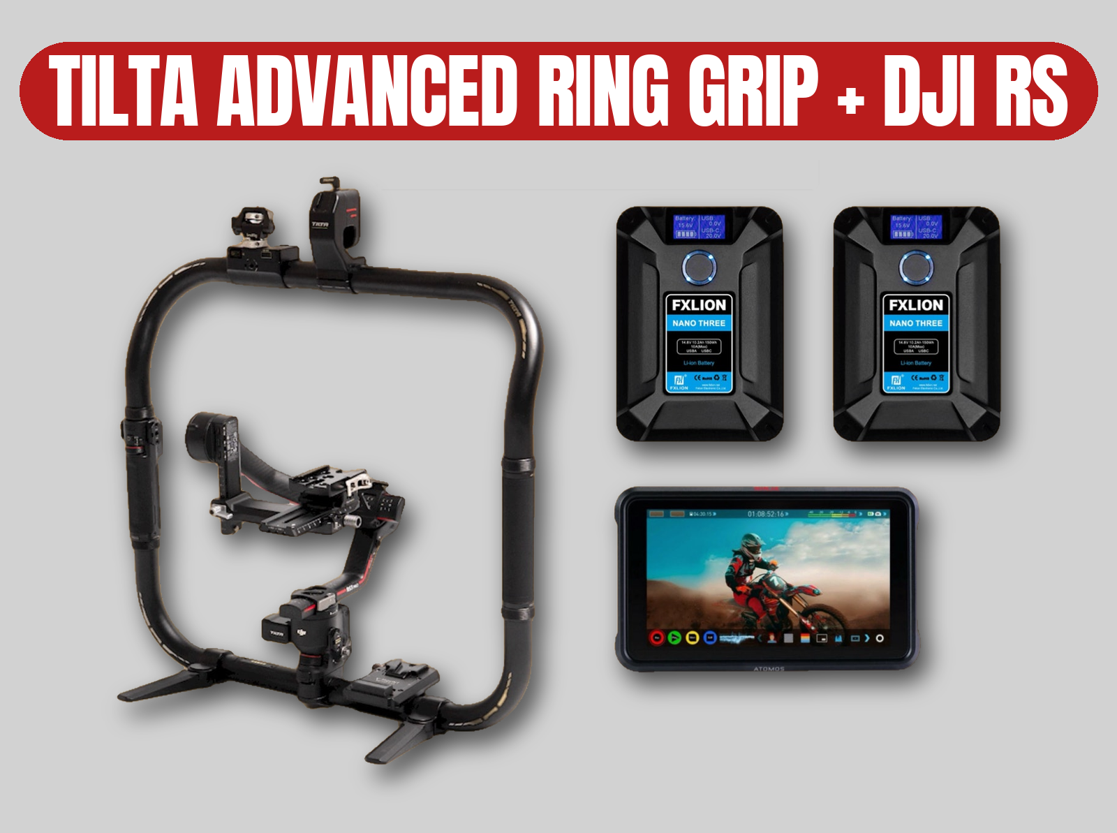 Tilta advanced ring grip bundle | dji rs 3 pro gimbal / atomos monitor / v-mount power / 1tb ssd