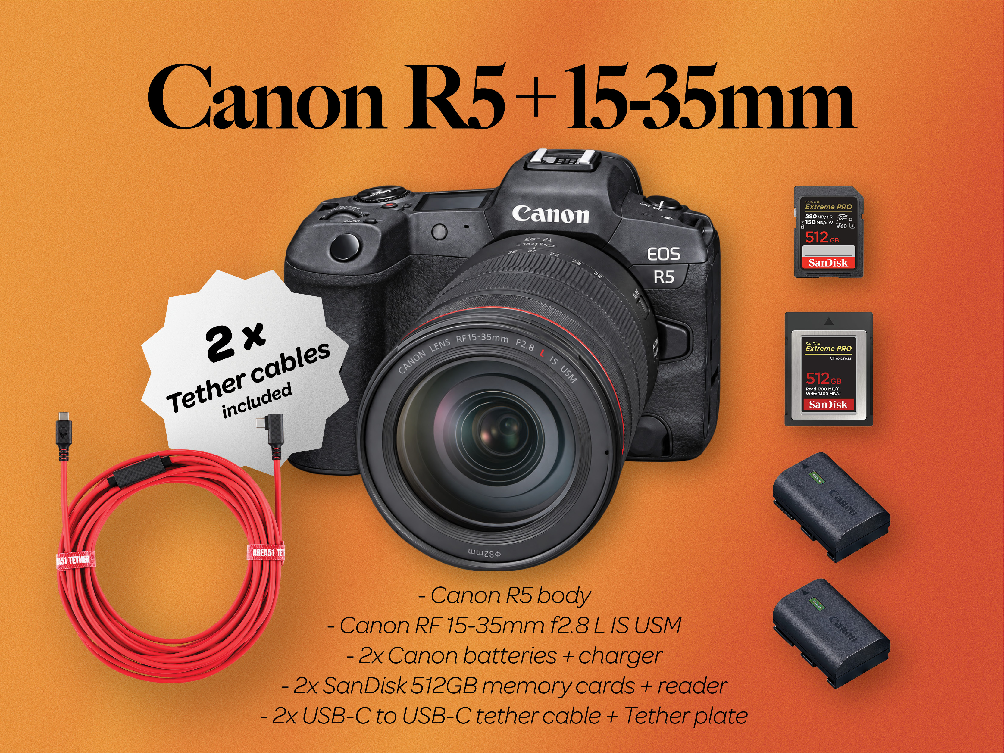Canon r5 body + rf 15-35mm f2.8 lens (canon r5 15-35)