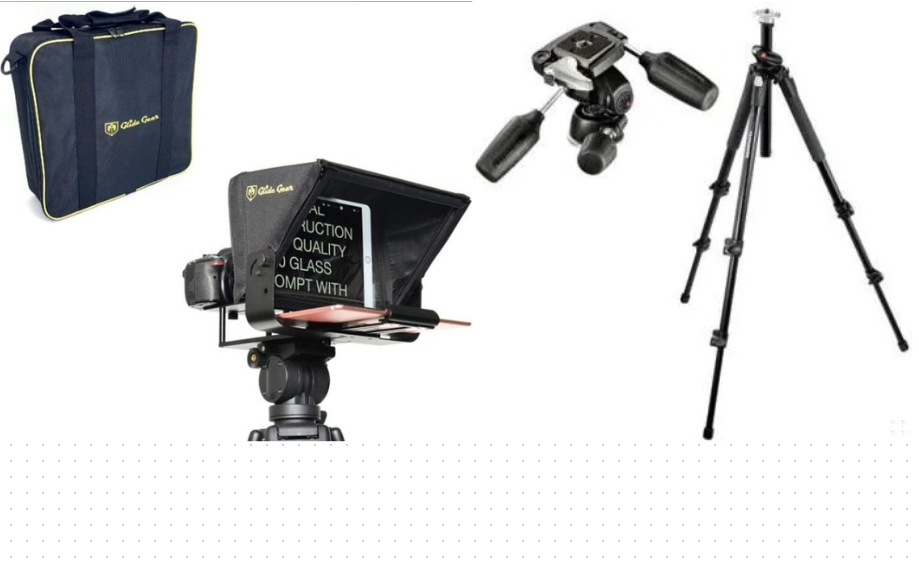 Teleprompter + manfrotto tripod combo