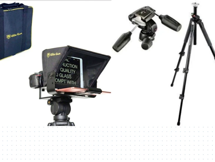 Teleprompter + manfrotto tripod combo