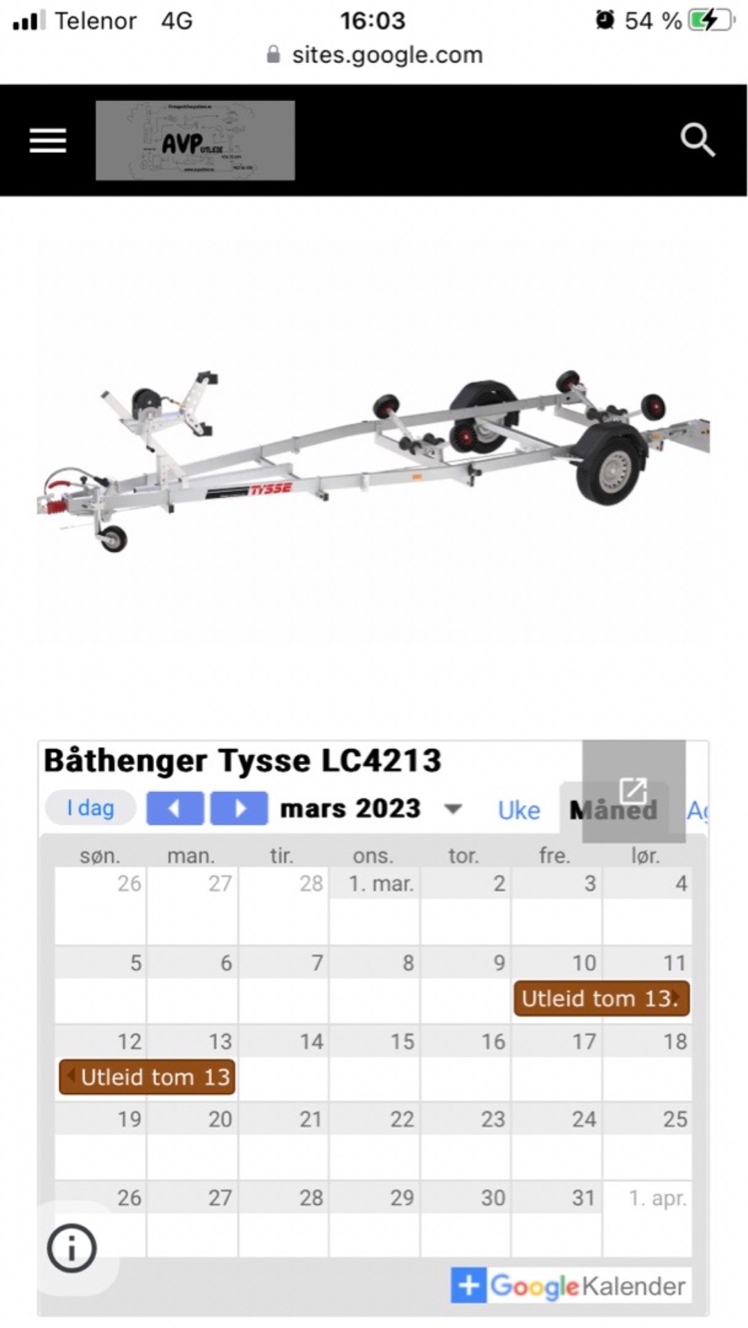 Tysse 6257 båthenger 