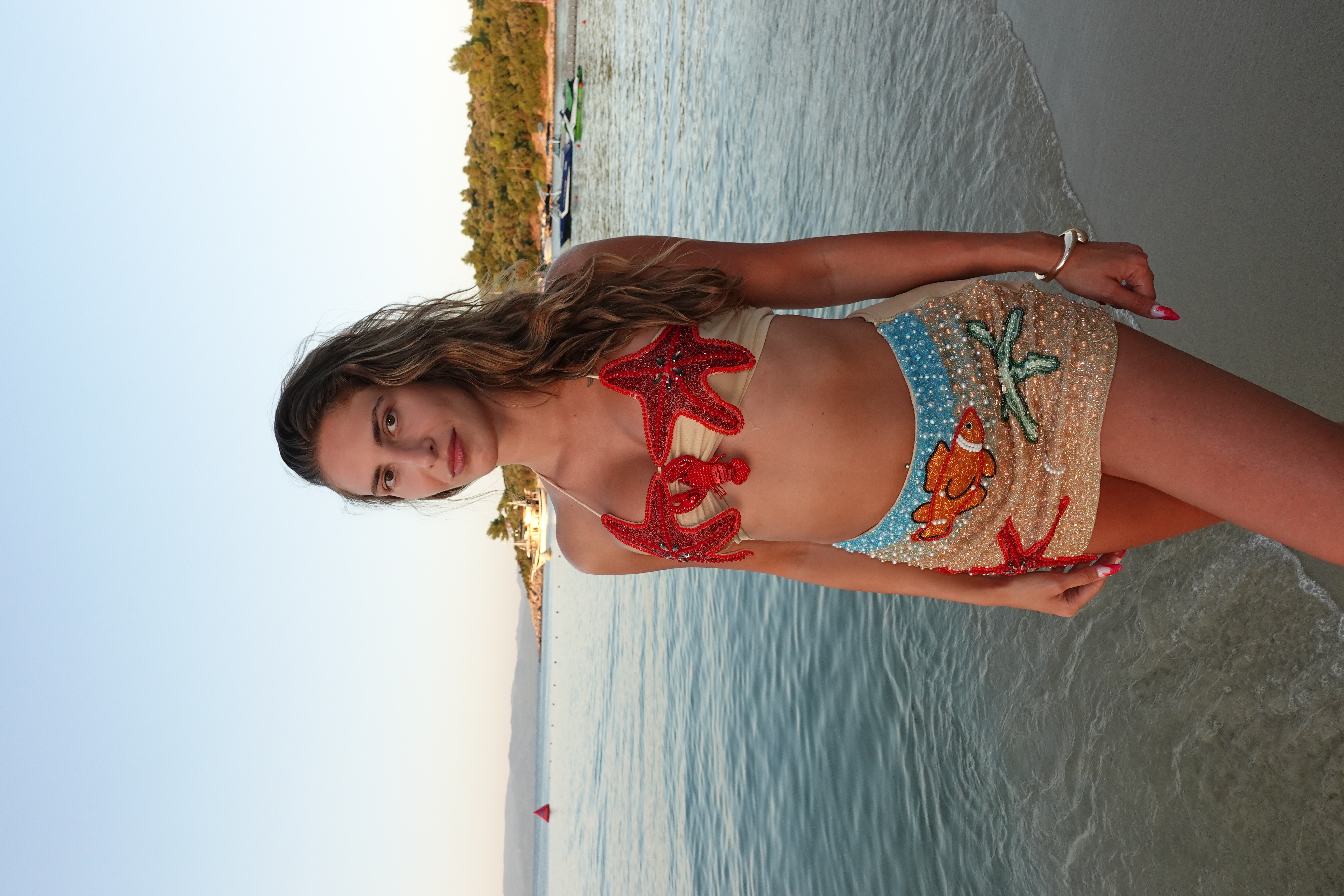 Unikt handdekorerat strandset 