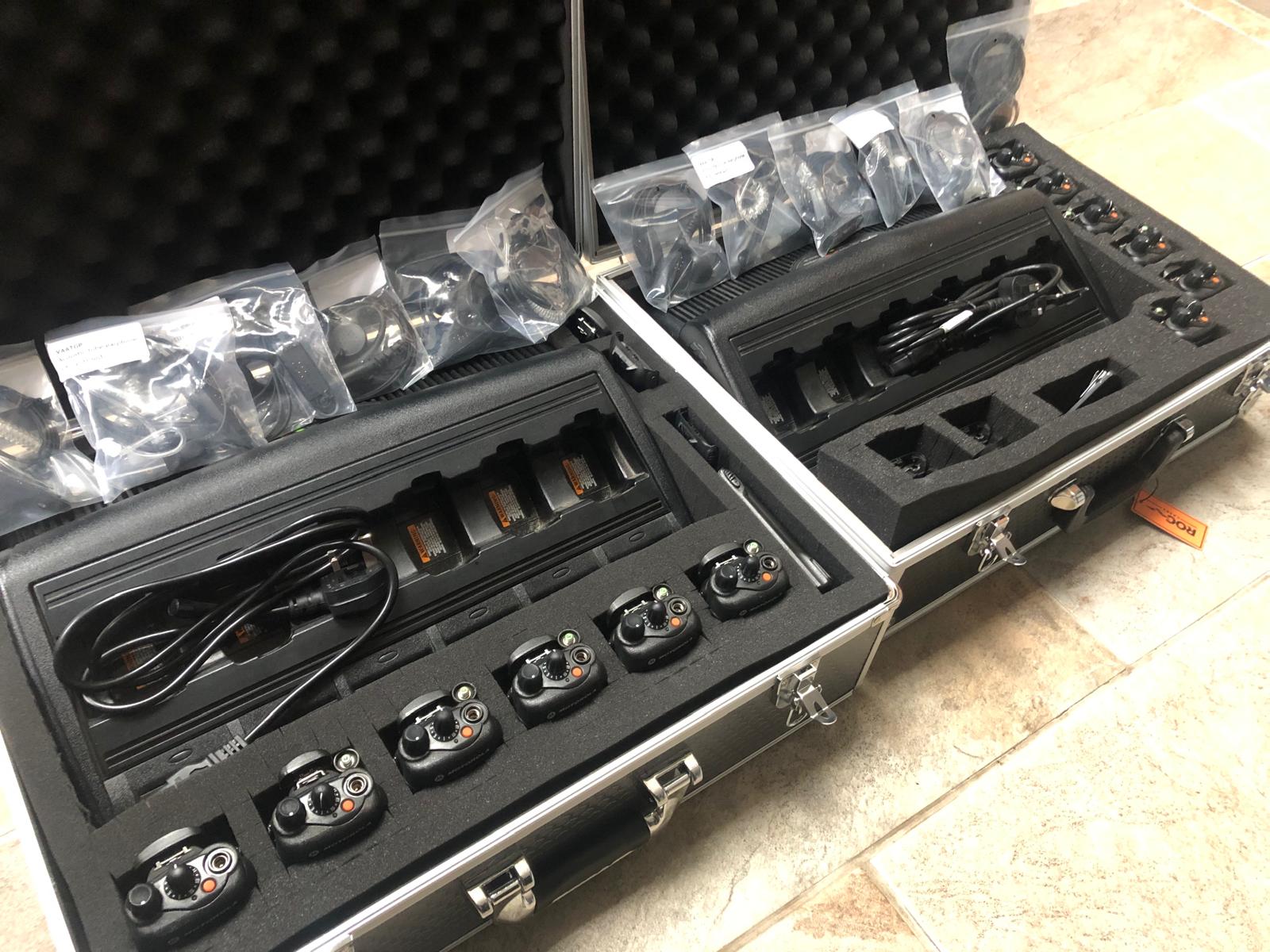 Motorola gp340 two-way radios x12 - earpieces included