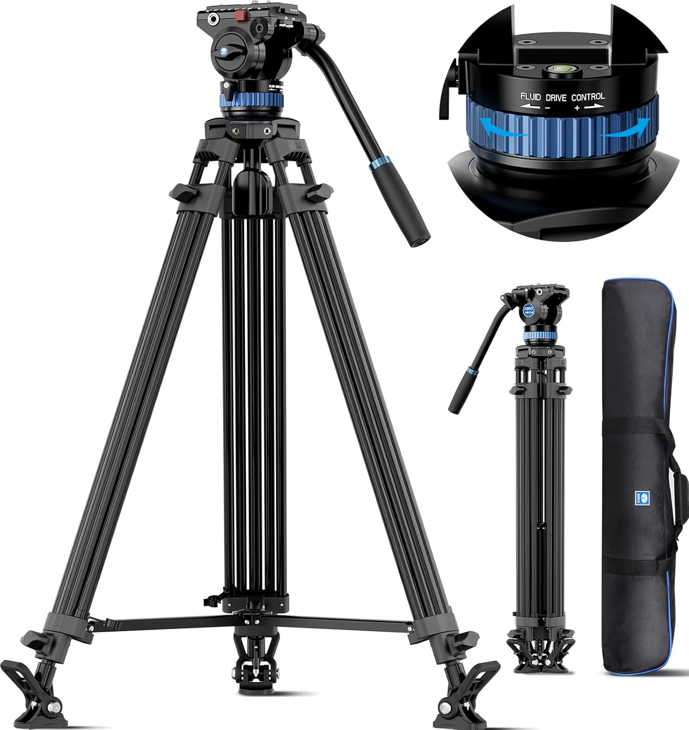 Sirui am-25s video tripod with fluid head 190cm heavy duty
