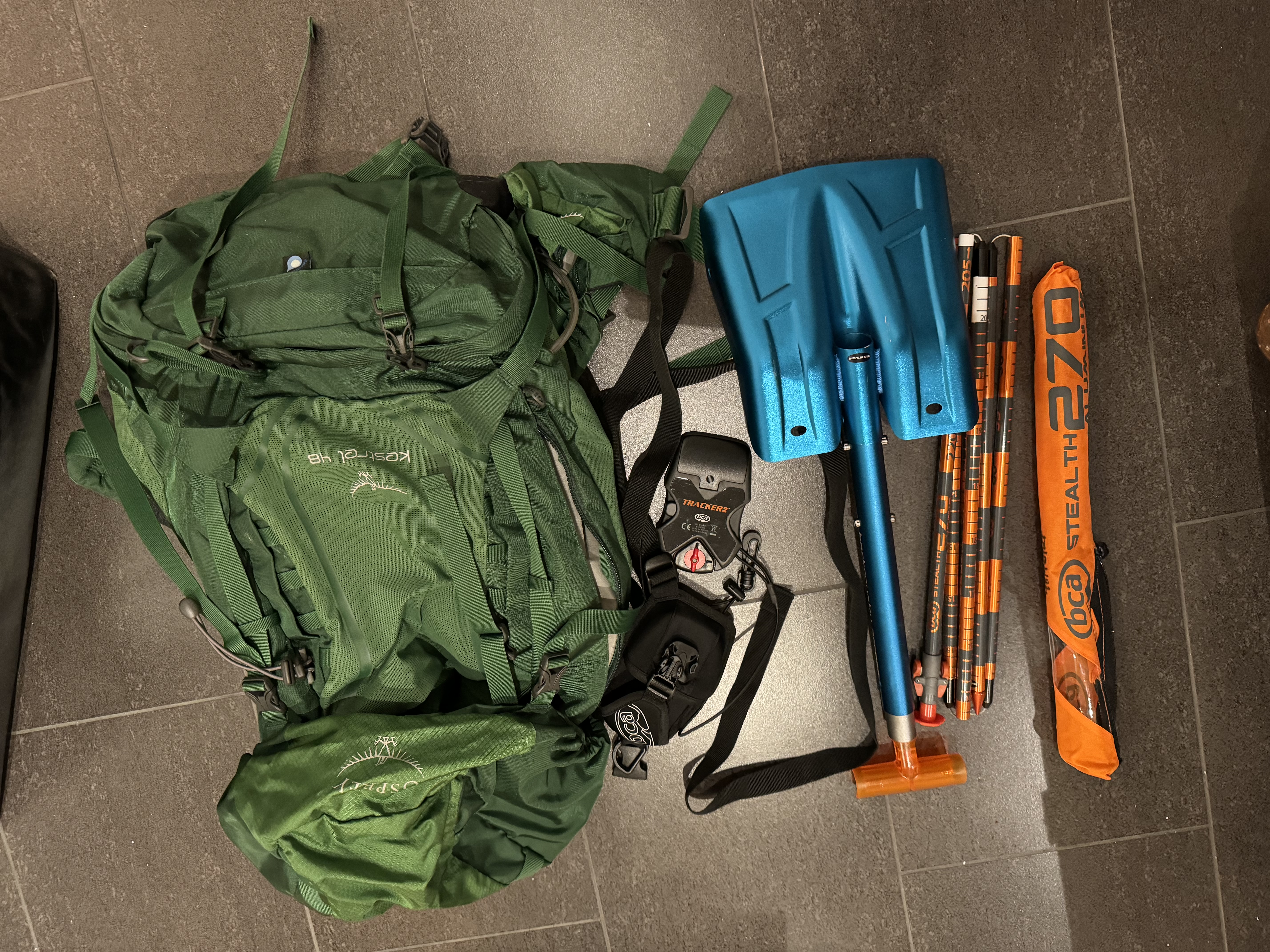 Skredsett med ryggsekk