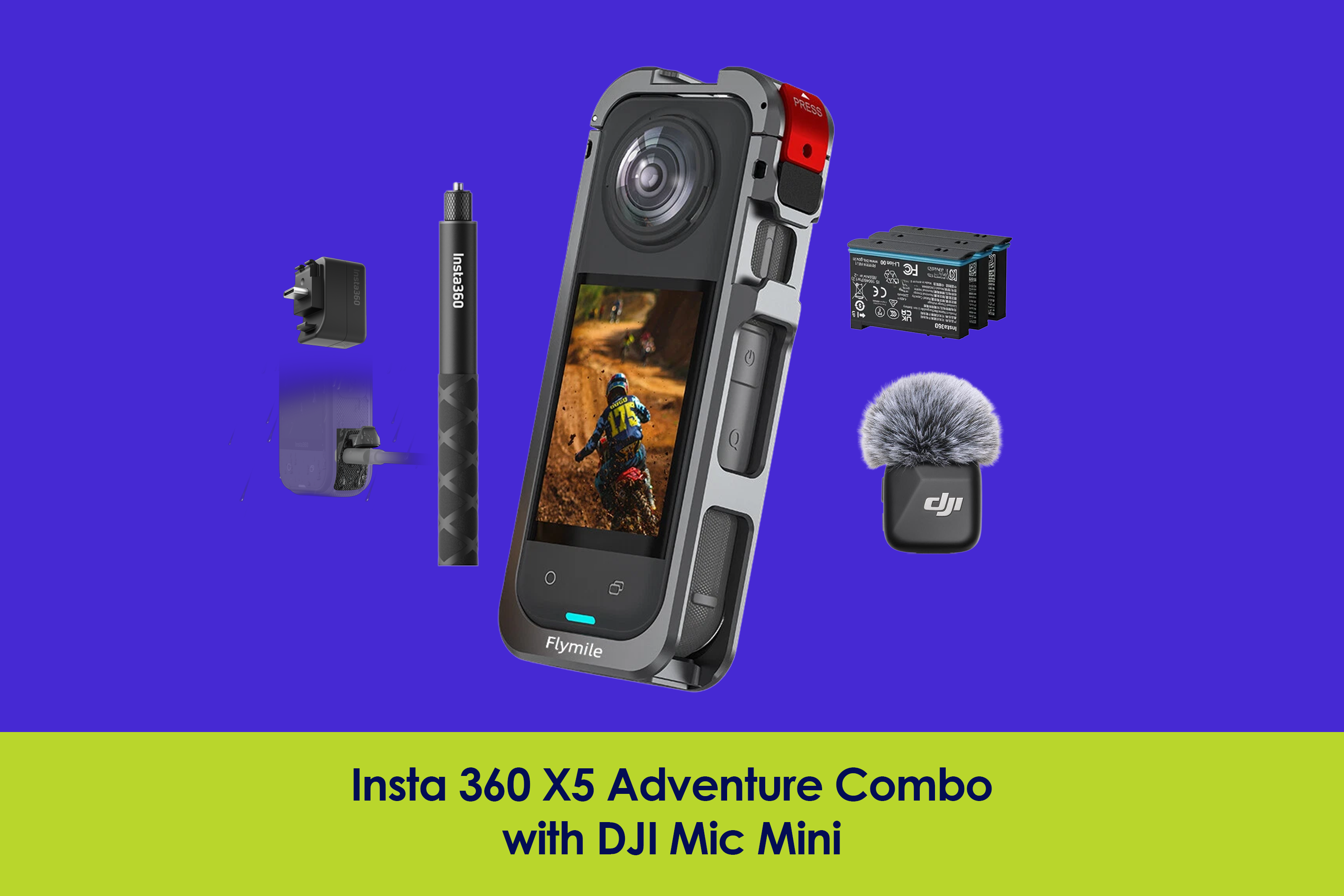 Insta 360 x5 adventure combo  with dji mic mini