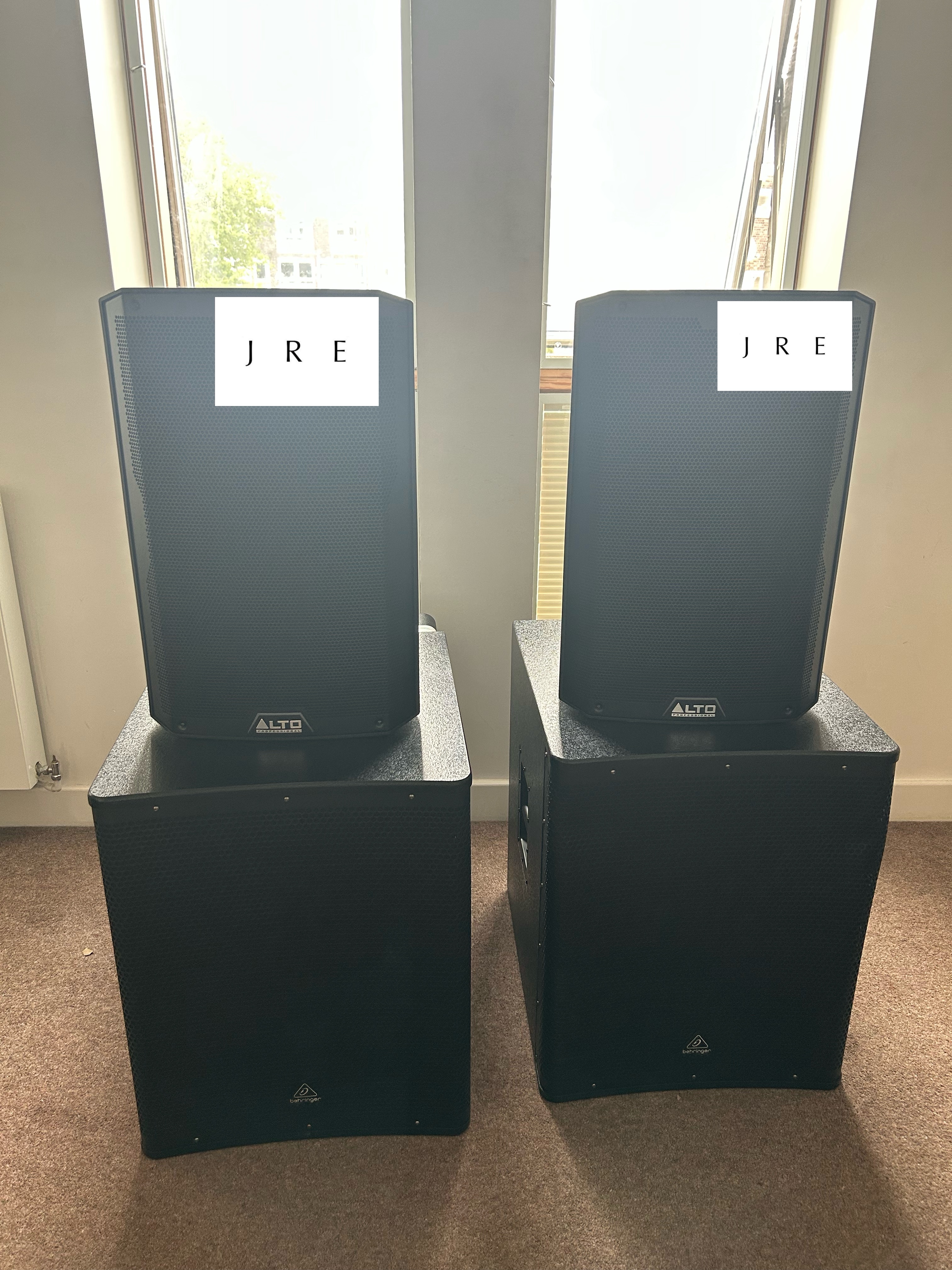 2x alto ts415 speaker & 2x behringer dr18sub
