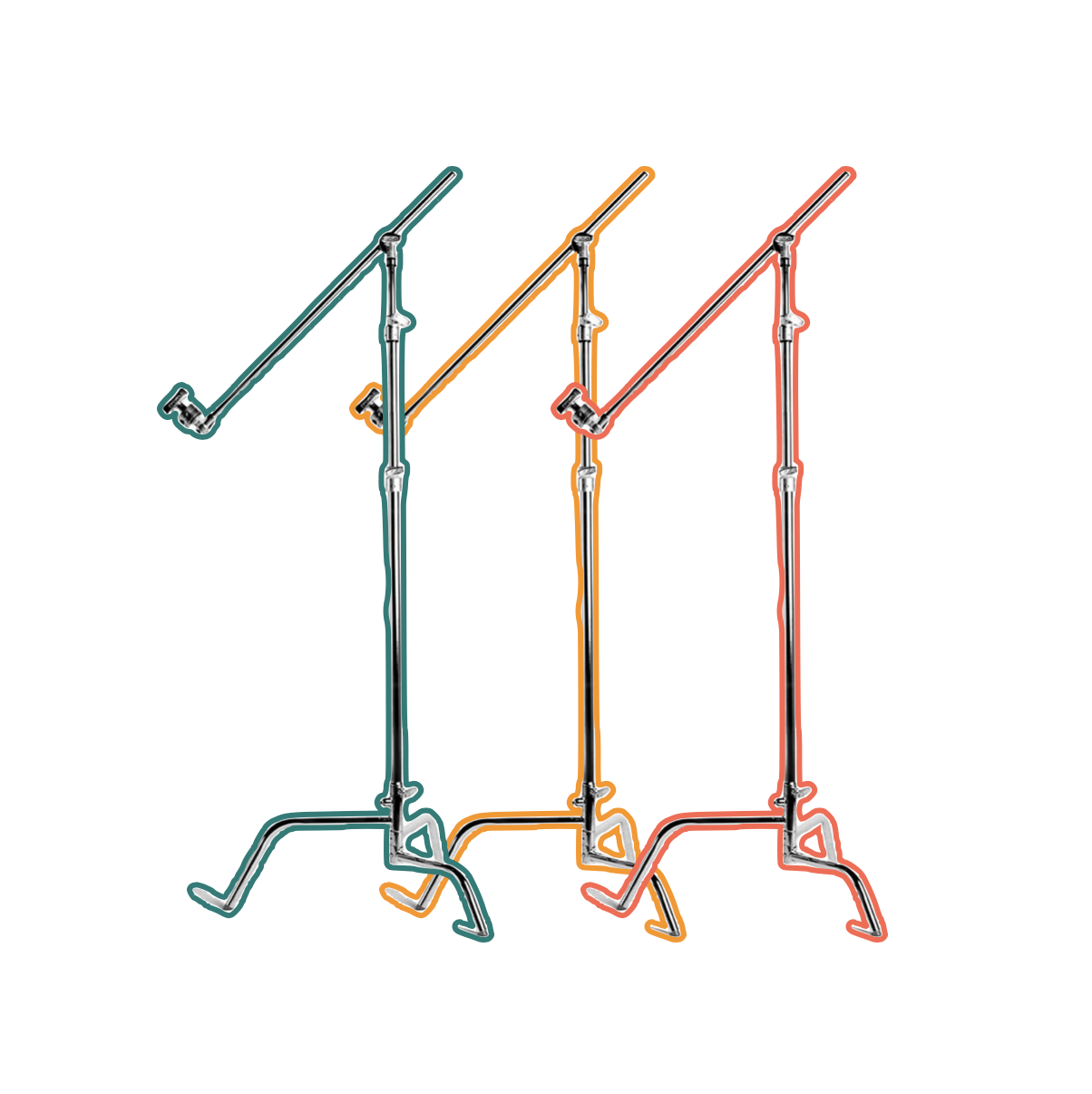 3x c stand 20" matthews heavy duty c-stand grip head & arm 