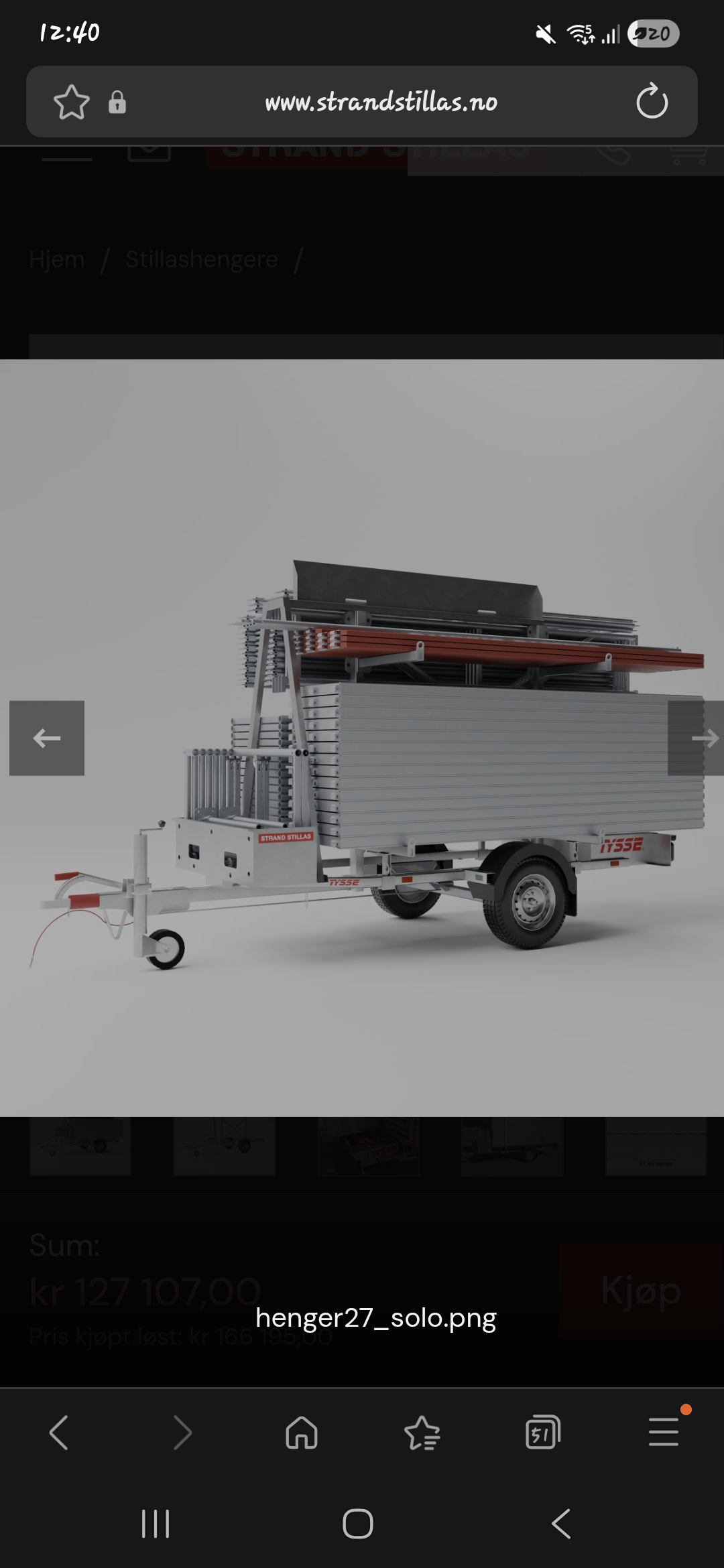 118 m2 stillas på stillashenger til leie