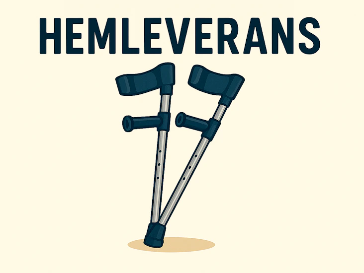 Hemleverans kryckor (med isdubbkrona)