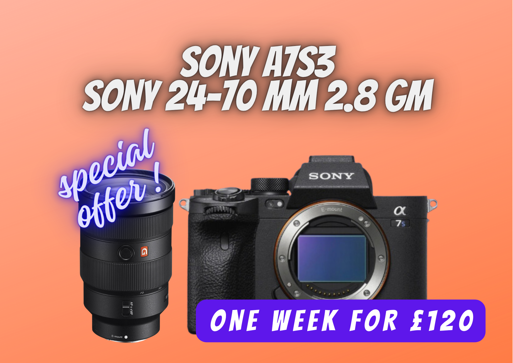 Sony a7s iii + sony 24-70mm f/2.8 lens a7s3 , special offer