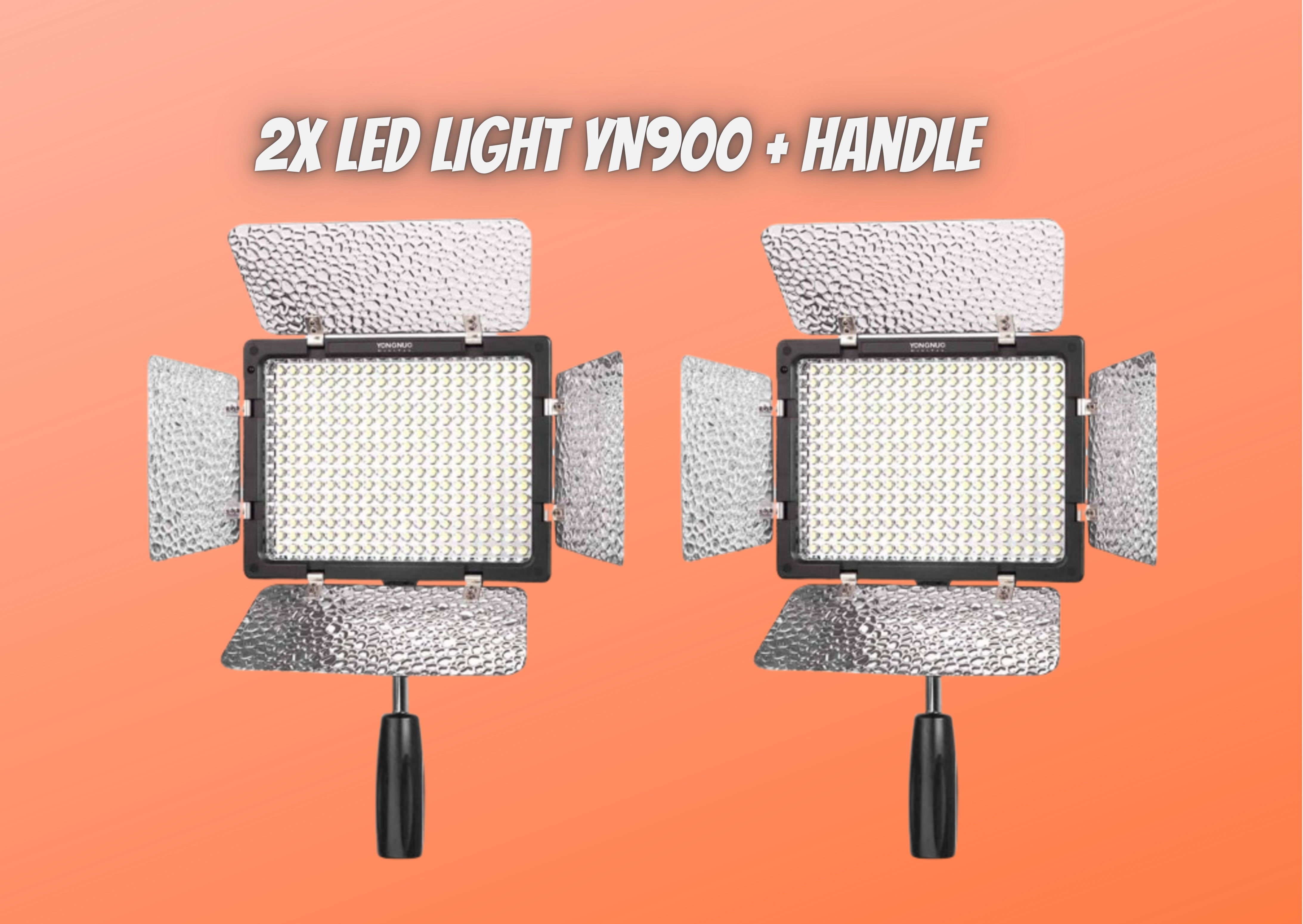 2x yongnuo yn900 led light panel + handle, handheld