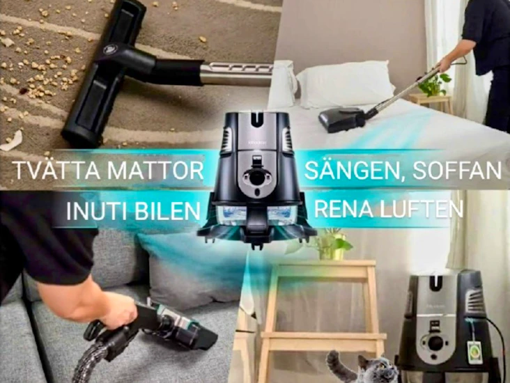 Tvätta mattan, soffan, sängen på plats!