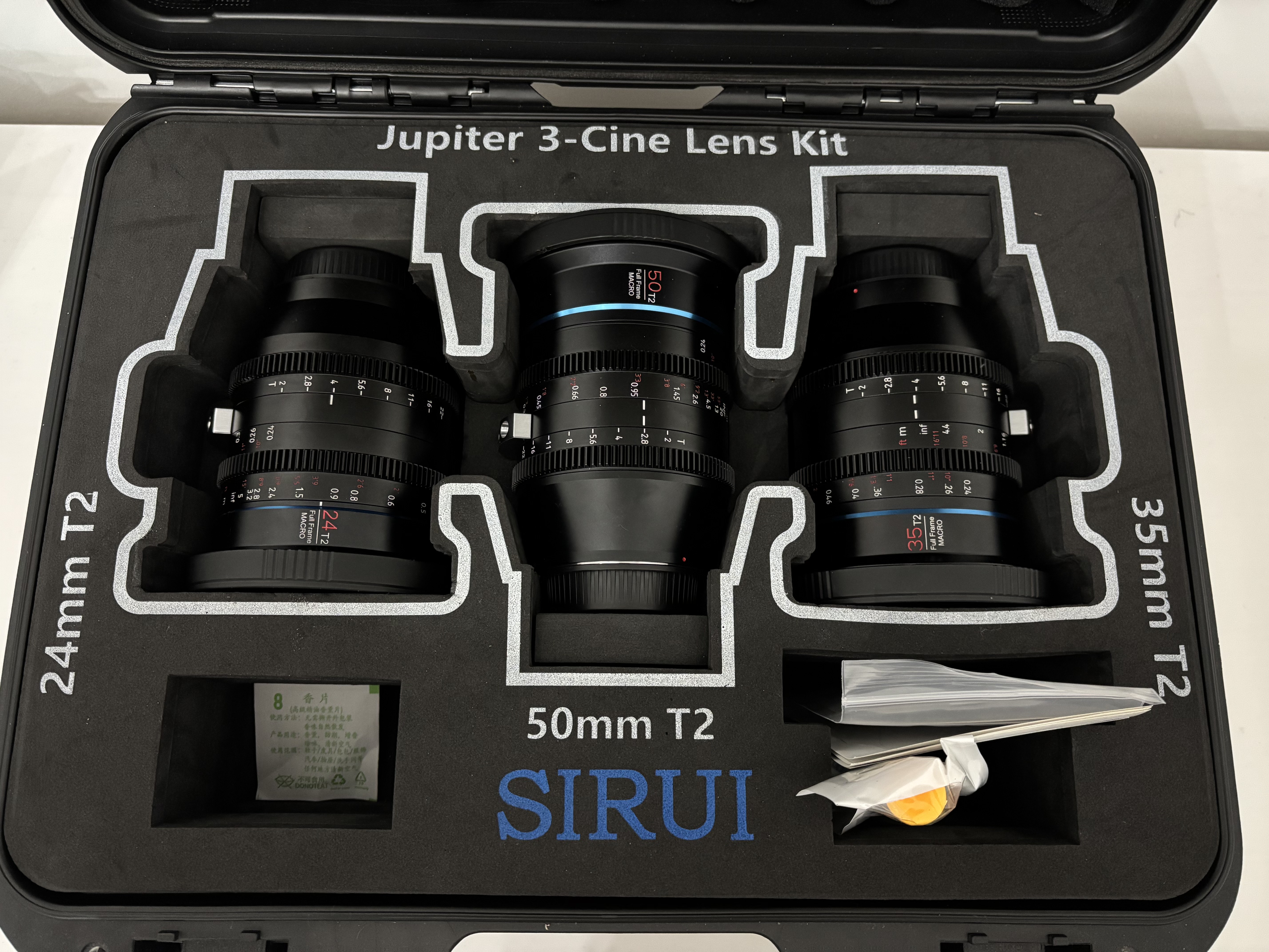 Sirui jupiter full-frame macro cine lenses t2 24mm/35mm/50mm