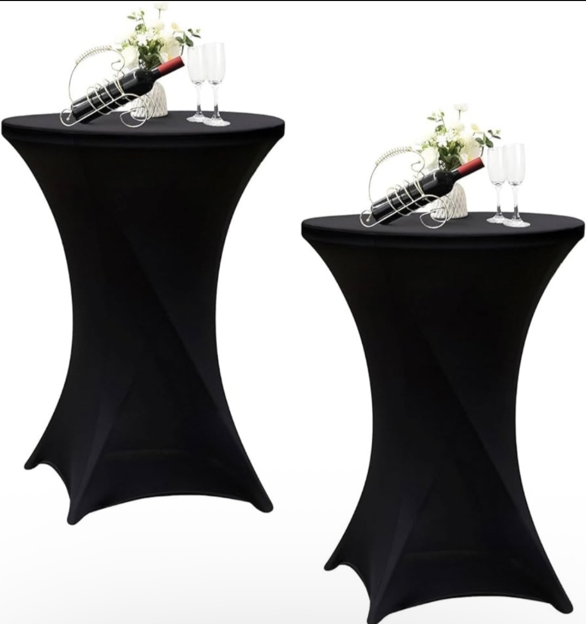 3 st ståbord med svart strumpa 80 cm