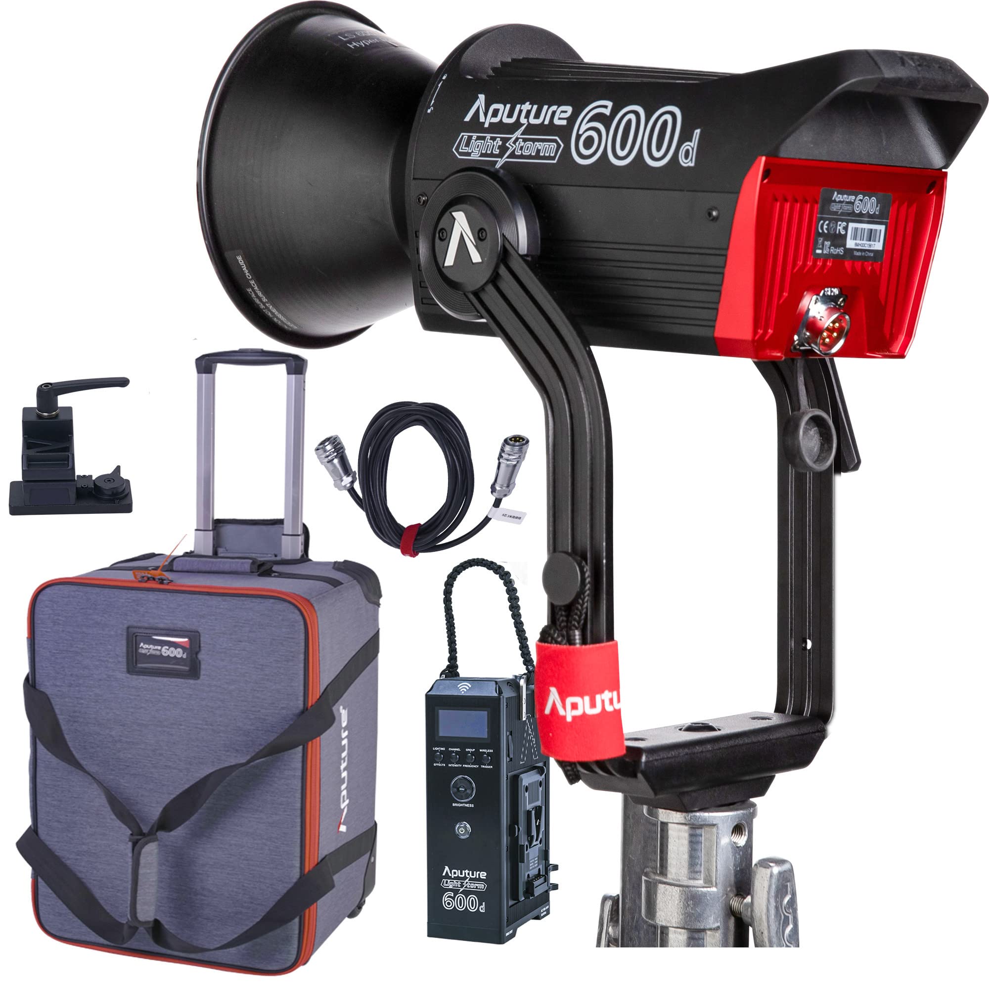 Aputure 600d pro + amaran 200x/60x lighting kit — stands, diffusion & flag 