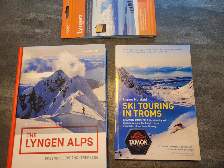 Lyngen alps/ski touring in troms+kartta