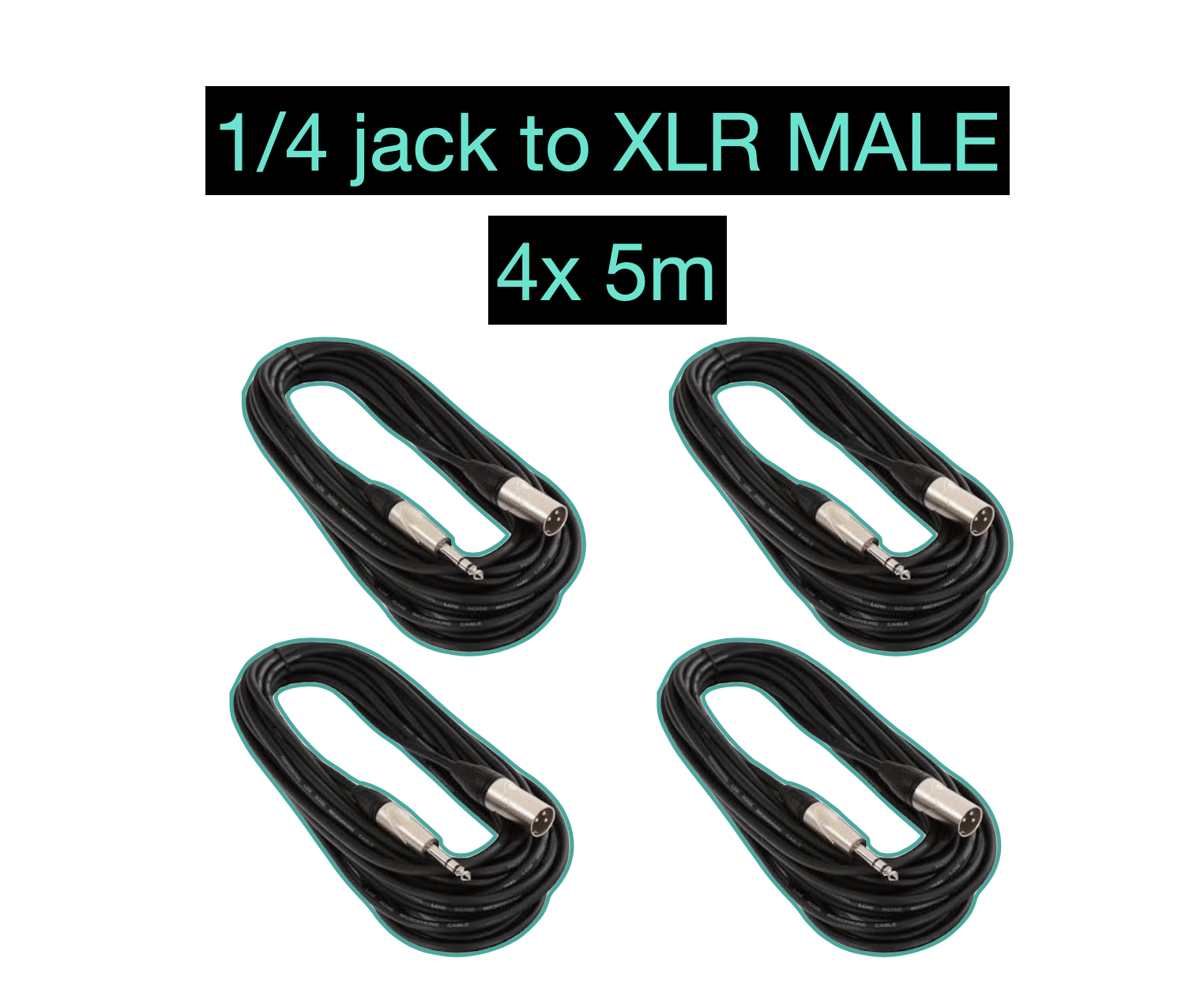 4x jack to xlr male 5m
