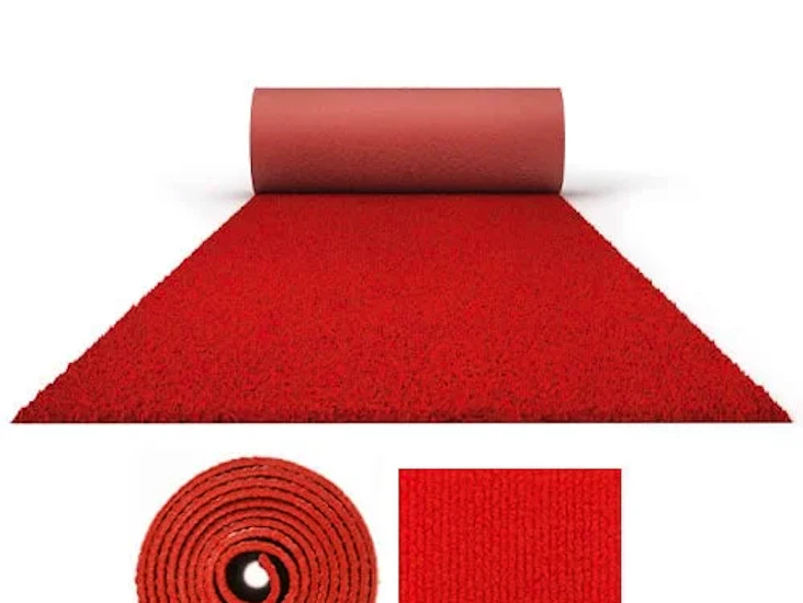 5 metres exhibition quality ribbed heavy duty red carpet runner