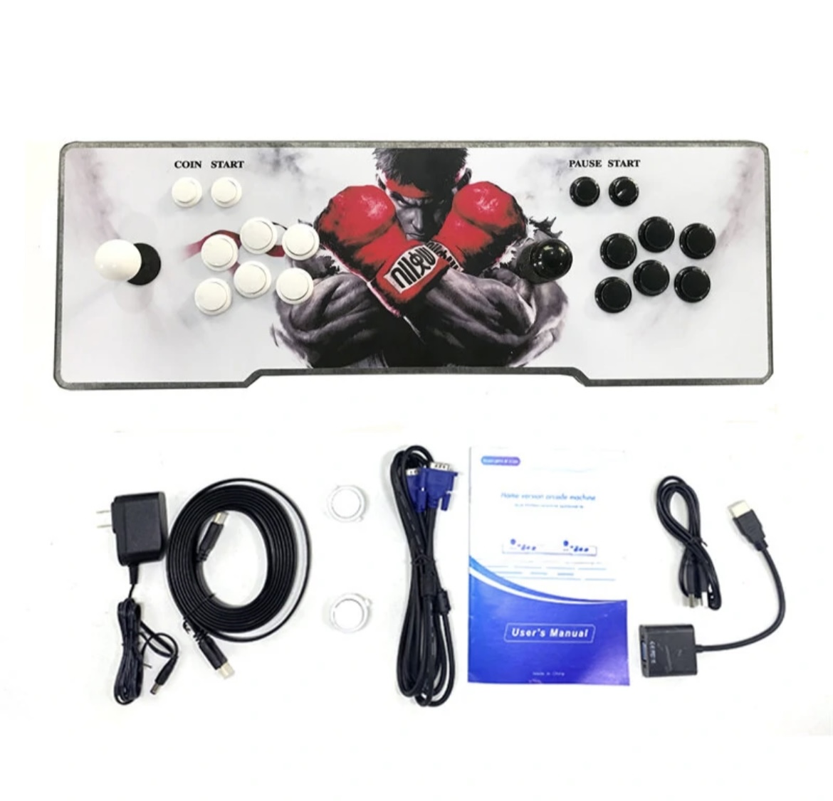 Arcadekonsol / fight stick – plug & play med retrospel
