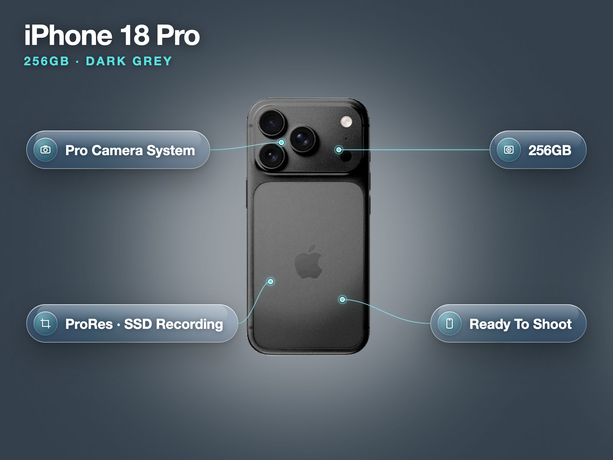 Iphone 18 pro 256gb dark grey (available from the 23rd september 2026)