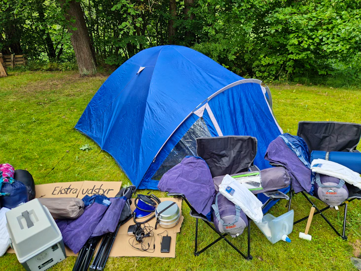 Campingpakke m. 3-4 pers. telt