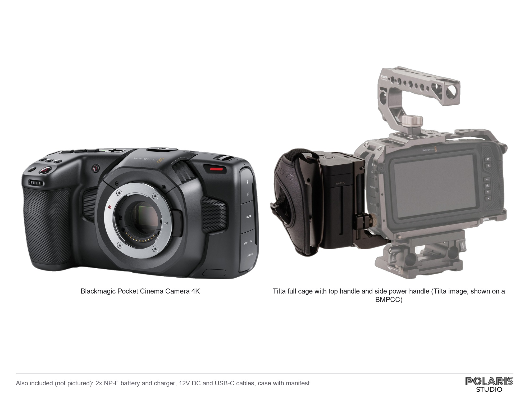 Blackmagic pocket cinema camera 4k in tilta cage, light b-camera package