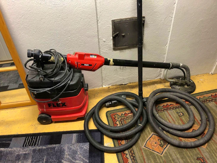 Ø225 proff giraff med støvsuger.