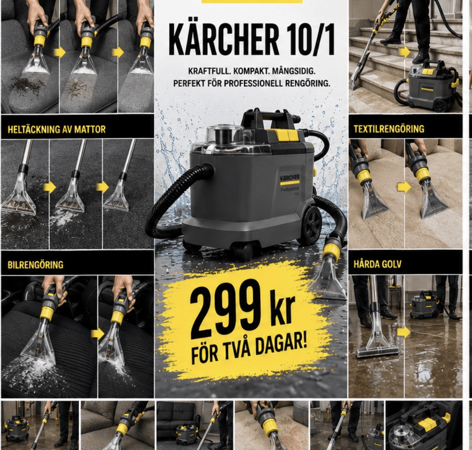 Stor kärcher proffs textilvårdsmaskin. mattvätt & textiltvätt