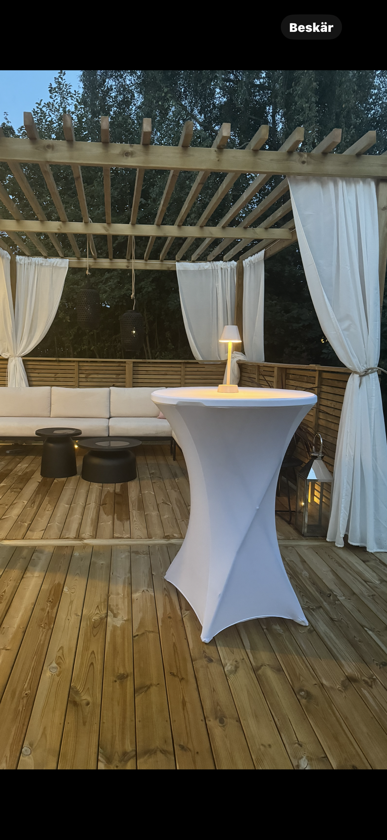 4 st ståbord med överdrag