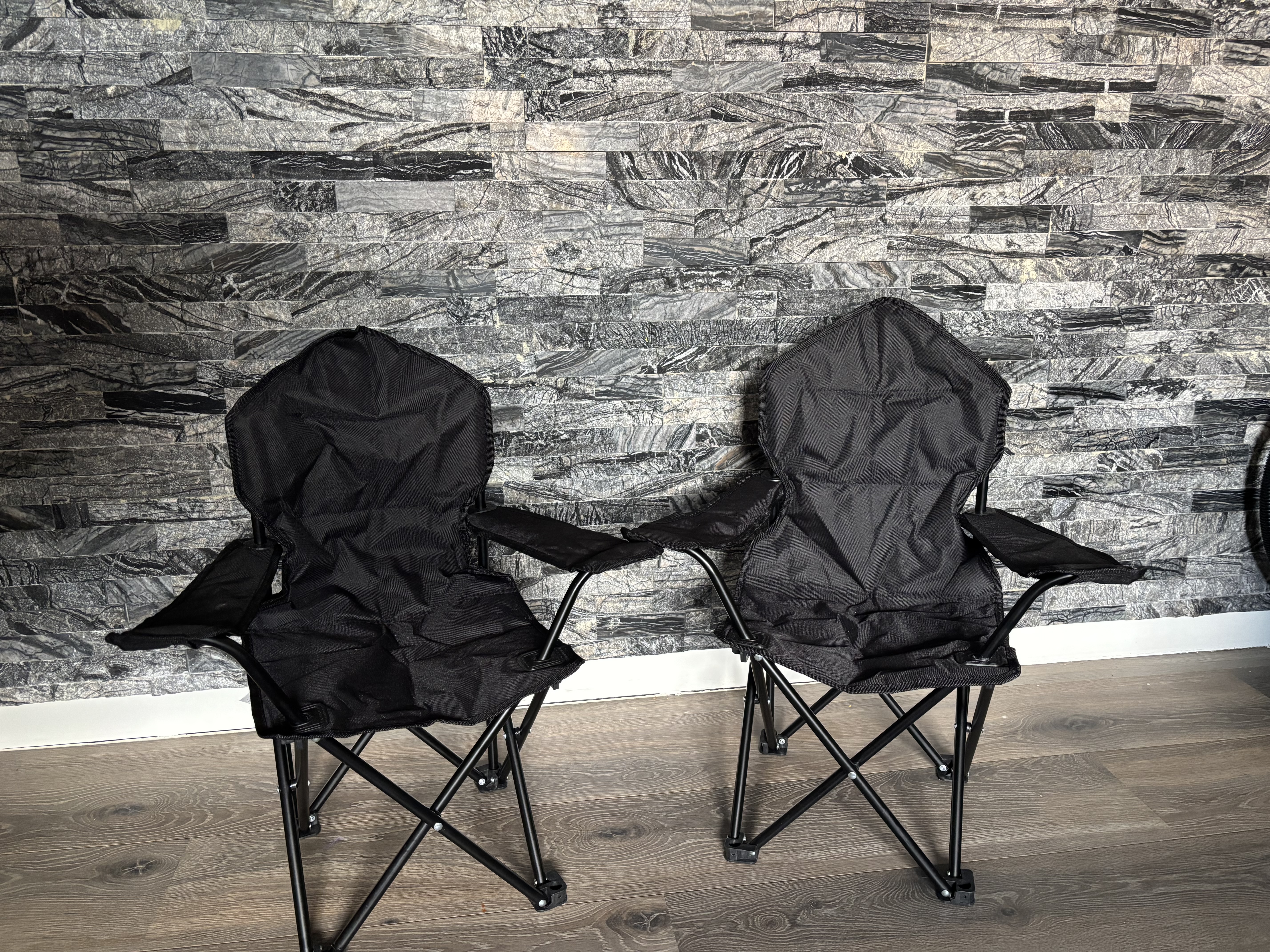 2 st campingstolar för barn, hopfällbara med fodral