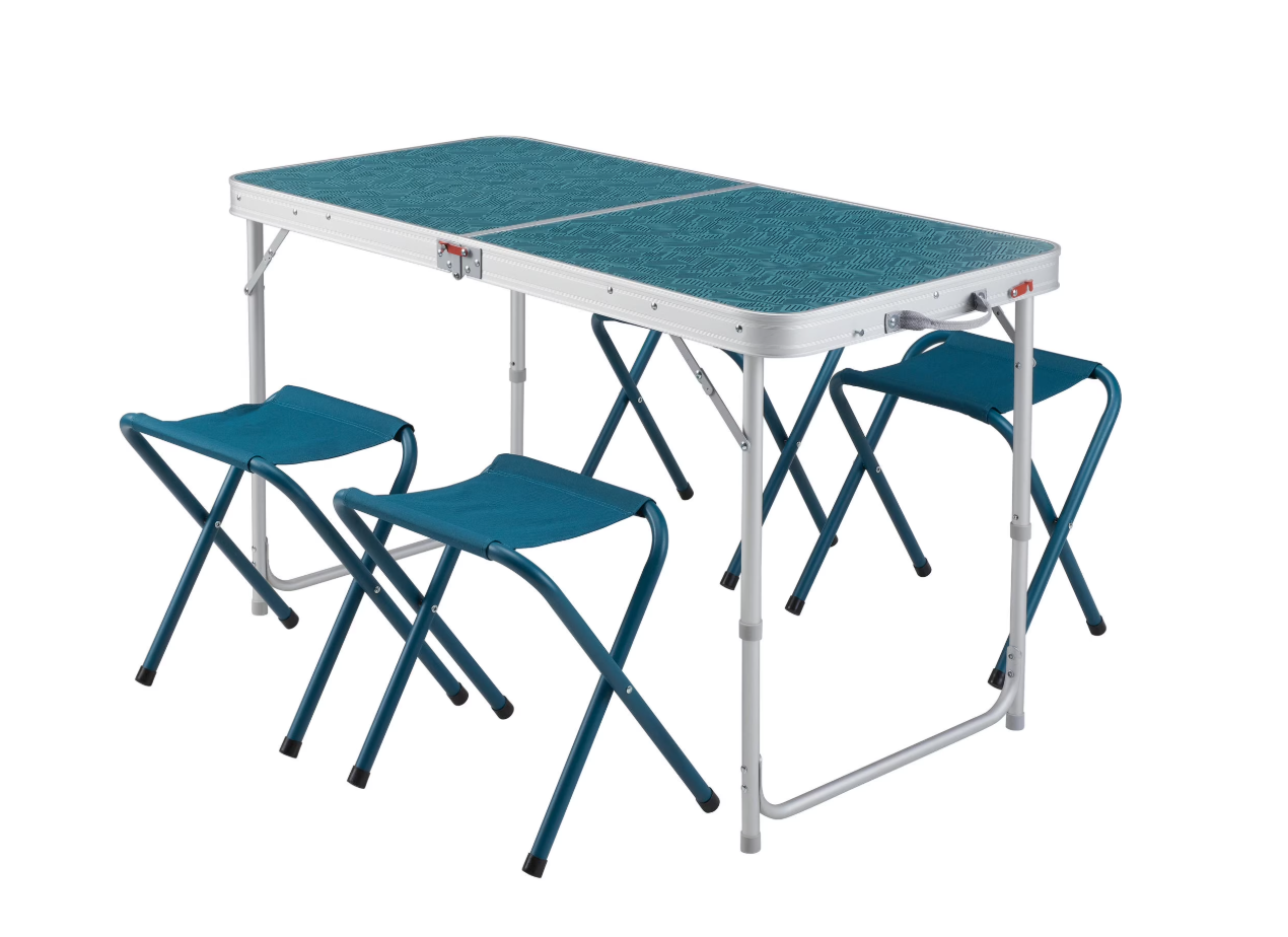 Campingbord med 4 pallar