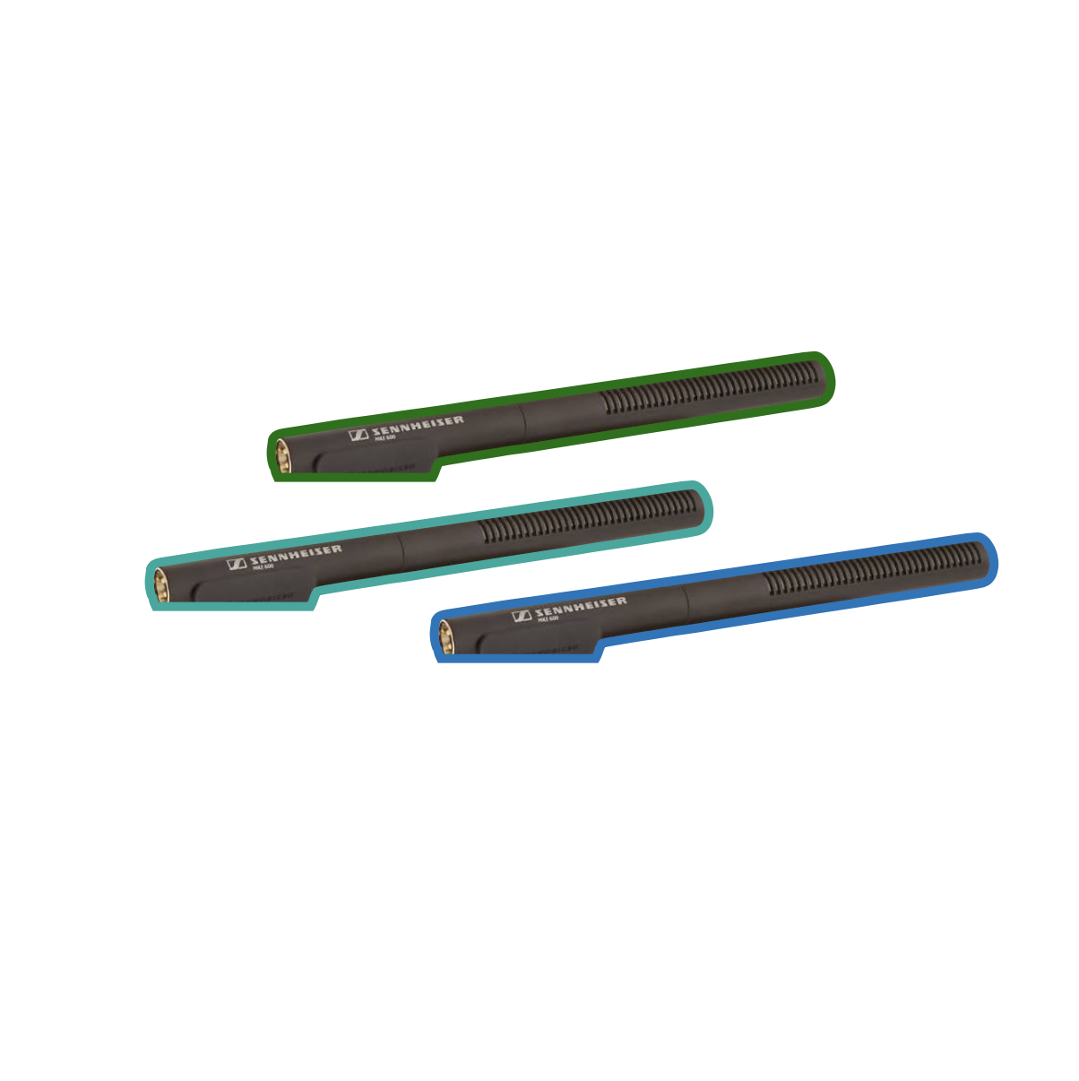 3x sennheiser mke 600 shotgun rifle mic