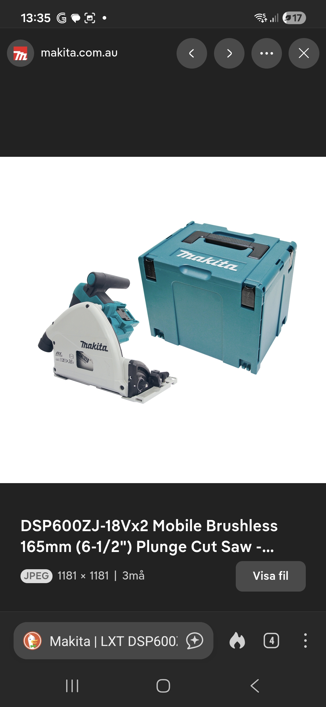 Sänksåg (makita på batteri) med skena 2×150mm