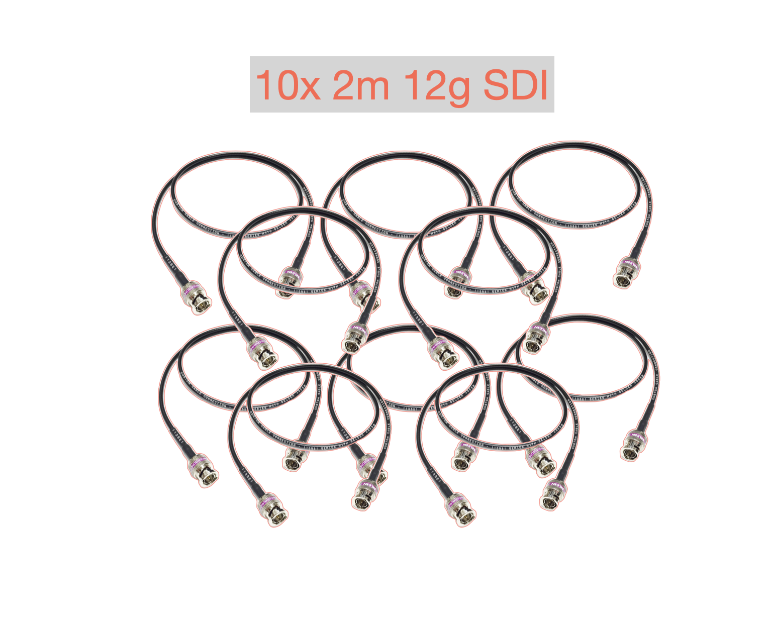 10x 2m 12g sdi belden 4885r